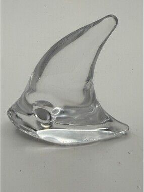Daum France Crystal Fish Figurine Signed Clear Art Glass Sculpture